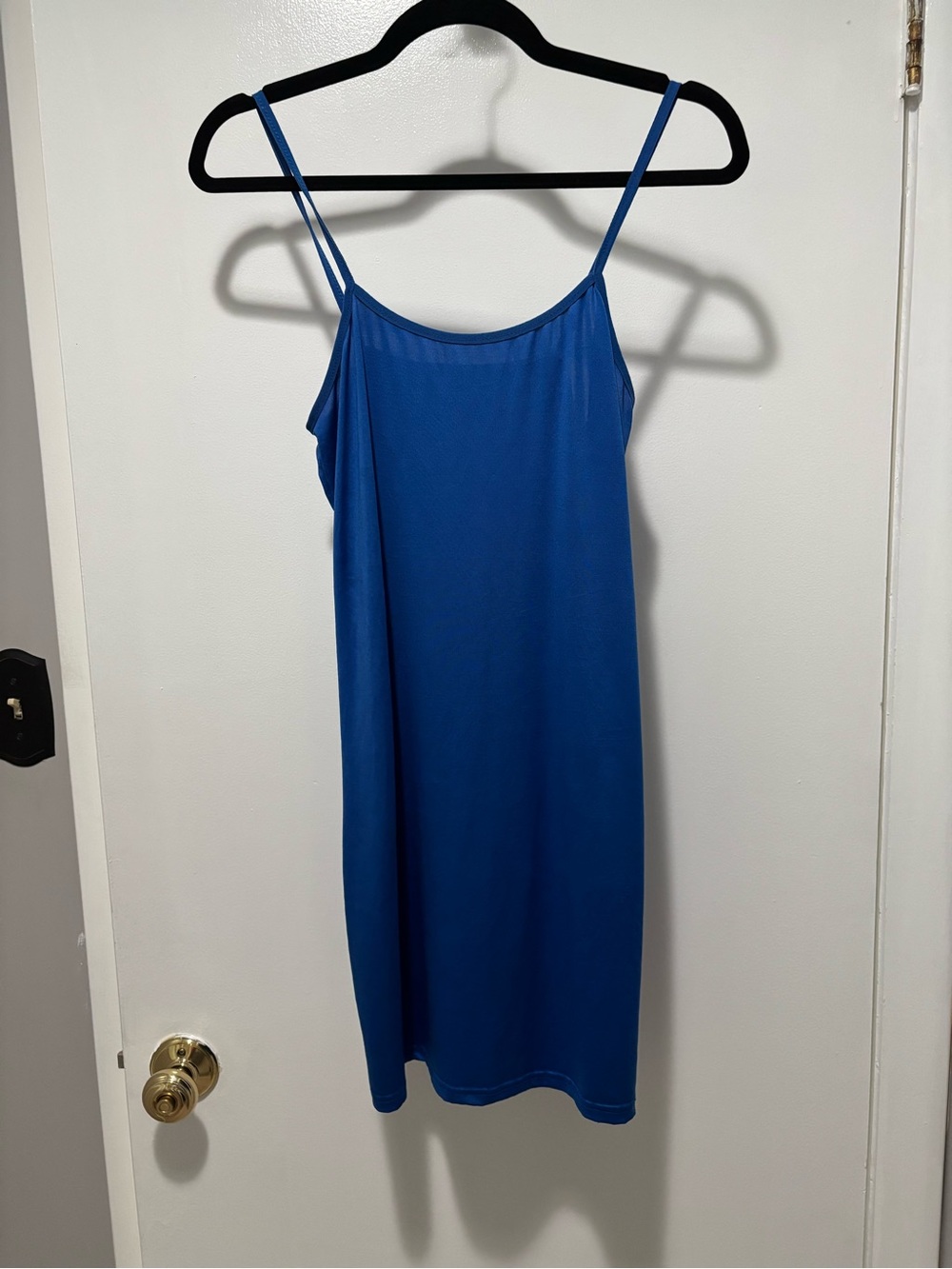 Blue Slip Chemise with Spaghetti Straps Medium
